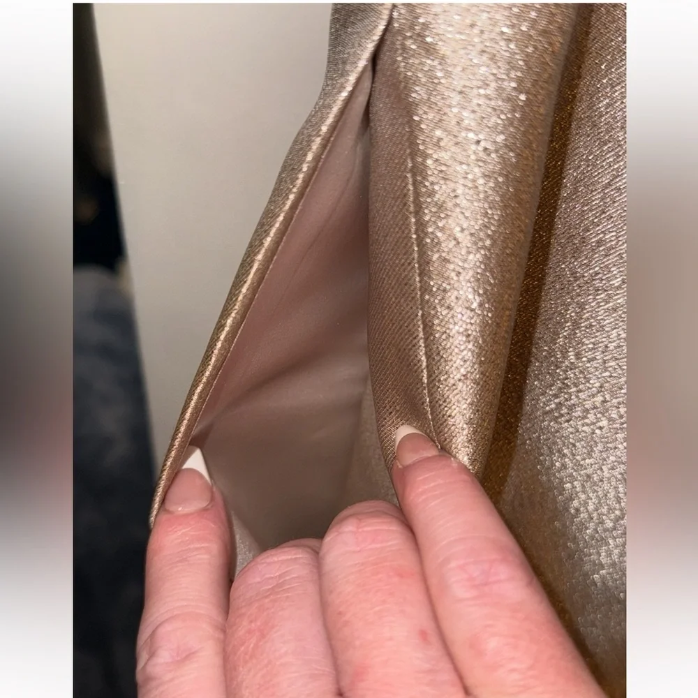 White House Black Market Champagne Glitter Cocktail Holiday NYE Dress Size 2 - Picture 11 of 15
